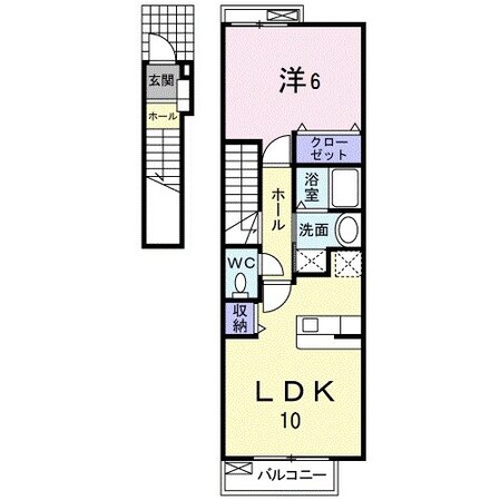 羽犬塚駅 徒歩61分 2階の物件間取画像